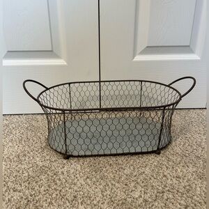 Rustic Wire Basket with Handles